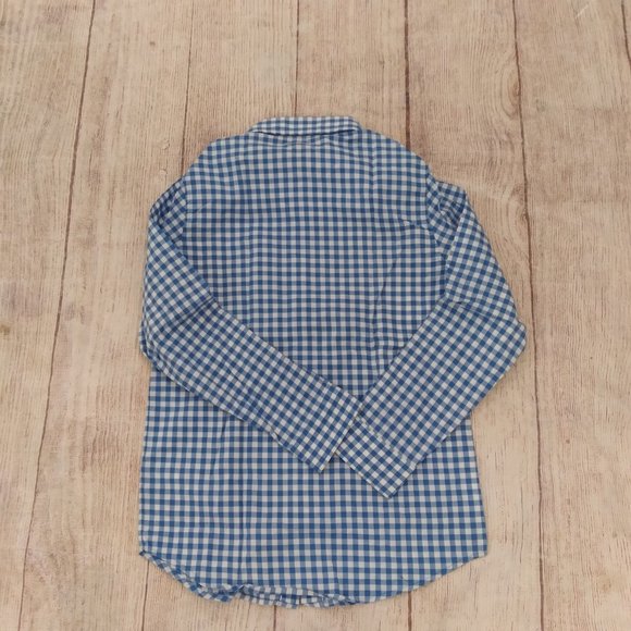 Cat & Jack blue gingham button down shirt sz 4-5 and 8-10 - Picture 2 of 6